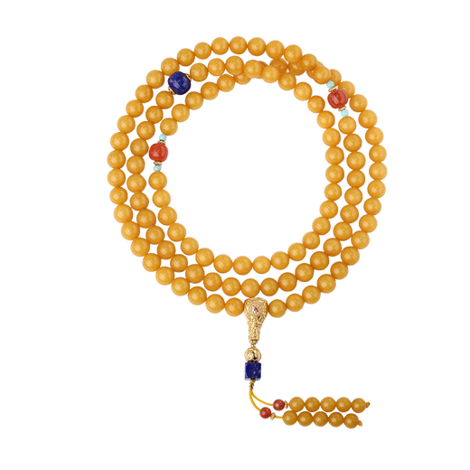 Potala Palace beeswax southern red lapis lazuli 108 beads 925 silver turquoise necklace multi-circle bracelet men's and women's bracelet birthday gift
