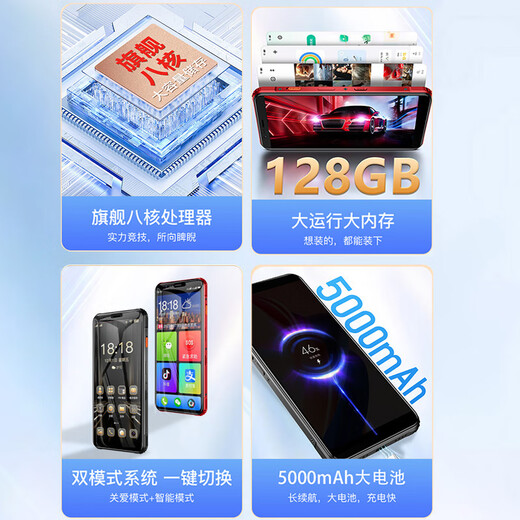 Tianyu M50 Nouveau smartphone âgé ultra-mince de 128 Go ultra-mince