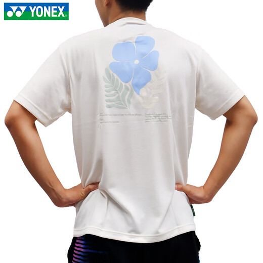 尤尼克斯（YONEX）羽毛球服男女款夏季新款运动套装速干短袖短裤上衣裤子 男款短袖16873CR_456冰米色 M