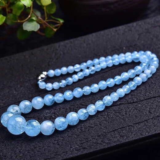 Qianjun 2025 new collection-grade Brazilian aquamarine necklace Hainan pagoda chain fashion crystal jewelry mother girlfriend tower chain necklace