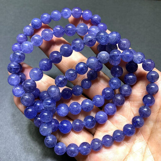 Pei Meng Crystal Tanzanite Bracelet Women's Heart of the Ocean Purple Sapphire Tanzanite Single Circle Bracelet Jewelry Gift 7MM Single Circle with Certificate