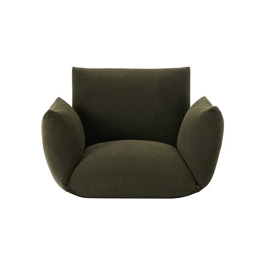 MUJI upholstered sofa, freely adjustable lazy sofa, foldable bedroom balcony, single sofa green 1 seater