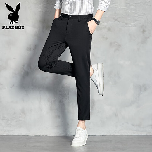 Playboy (Playboy) Pantalones informales de nueve puntos Pantalones pequeños para hombres Summer NUEVA TENTRA VERSATILE PITOS SLIM LARGOS Hombres 9898 Caki 31