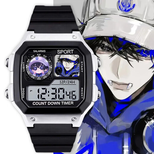 Myopole Identity Fifth Mercenary Naibu Cute Watch Student Waterproof Electronic Watch Small Square with Alarm Clock [Stylish Silver Black] D9274 Electronic Watch [Imported Movement + Extra Long Standby] Gift Box