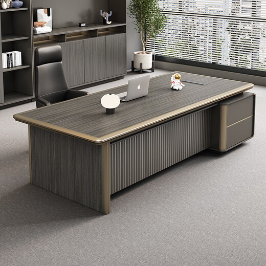 Semphia E0 grade desk boss desk workbench light luxury senior president desk office manager desk boss desk and chair combination E0 grade plate 1.8m boss table short cabinet - source factory