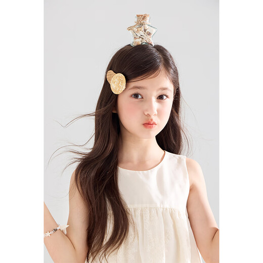 Mucmukn [Summer of Island City] Tians Laiser Lace sleeveless vest shirt Seaside vacation wide-leg pants Girls summer pants M52XK3881B beige 130