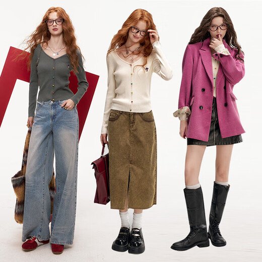 Fairy's Pocket Retro Slim-Fit Sticked Pullover für Frauen im Frühjahr 2025 Neues koreanisches vielseitiges Basis-Strickjacken vielseitig grau l