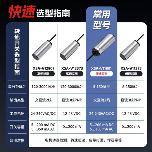 
Rotary monitoring slip and shaft overload detection speed proximity switch 11801 speed switch sensor xsa-v12801 2-wire AC-DC