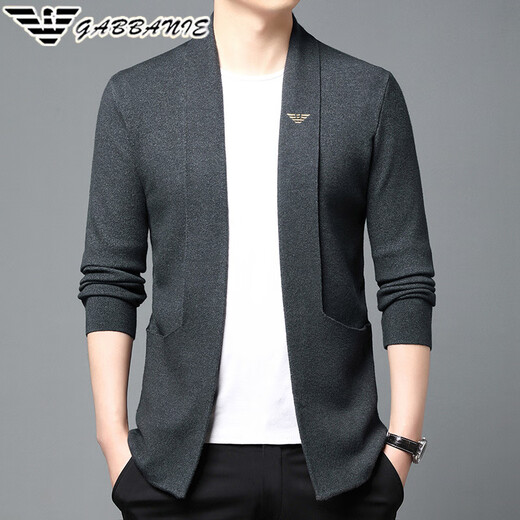 
FALAMONE Armani wool knitted cardigan sweater middle-aged men Korean style fashion casual autumn new trendy jacket GA/A88002 black M 165