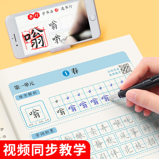 Shuxing 2025 Autumn New Chinese Calligraphy Simultaneous Practice Book for Seventh Graders Junior High School Students People’s Education Edition Hard-pen Calligraphy Practice Book Seventh, Eighth, and Nineth Grade Calligraphy Regular Script Pen Tracing Book