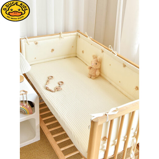 G.DuckKids Crib Pure Coton lit Surround Newborn Baby Cartoon broderie amortissant Sac mou Enfants Enfants Anti-Collision Strip Anti-Fall Fence Fence TULIP Hauteur 28cm 140cm1 Piece