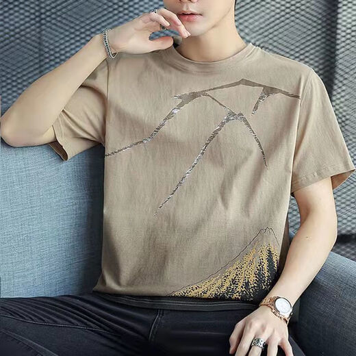 TTPMER summer loose Korean style trendy short-sleeved T-shirt for men 829 gray + 829 black [cotton] M Recommended 80-100Jin [Jin equals 0.5 kg]