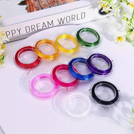 DIY 10 rolls of 10 meters wear-resistant flat wire high elastic thread bracelet elastic rope beaded toy mobile phone chain necklace lanyard color 1 1 tube 10 rolls