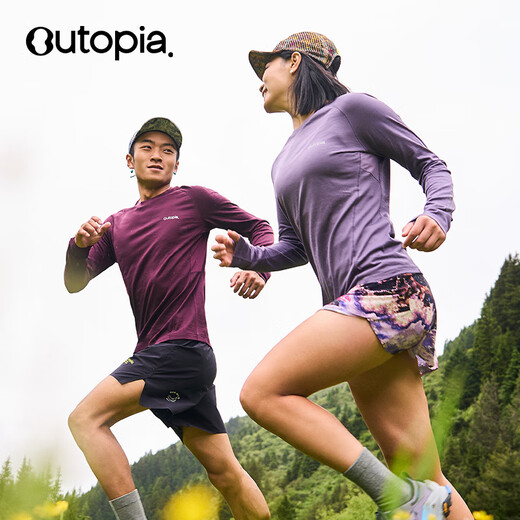OUTOPIA Wonderland Miracle Wool Merino Mercerized Breathable Quick-Drying Outdoor Cross-Country Hiking Women's Long Sleeve Grape Purple ZQ Quick-Drying Version M