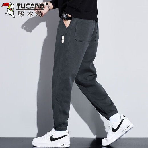 Woodpecker (TUCANO) pants men's autumn sports casual pants men's loose leg-tie harem sweatpants trousers dark gray XL