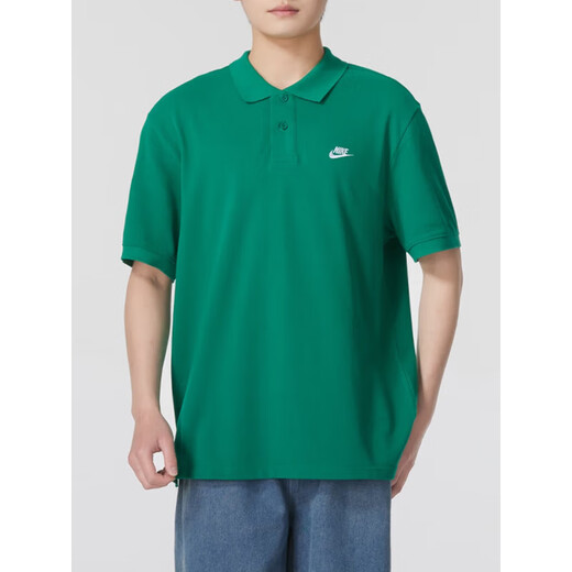 Nike (NIKE) Polo shirt T-shirt men's 2025 summer new sportswear fitness training casual badminton tennis lapel short sleeve FN3895-365/Peacock green M