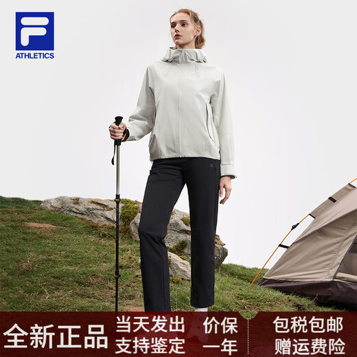 Fila Damens gewebte Jacke 2025 Frühling neuer Outdoor-Sport einfacher lose Kapuze mit Kapuze-Dunkel-Black-Bk M 165/84a