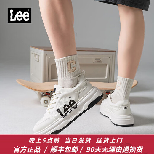 Lee men's shoes new casual shoes trendy fashion men's low-top shoes summer breathable and climax brand comfortable shoes for men white 41 [Large/Please take a small size]