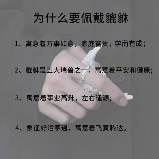 Pixiu ring men's national fashion open single ring men's simple and fashionable student index finger ring tail ring for boyfriend Pixiu ring opening adjustable