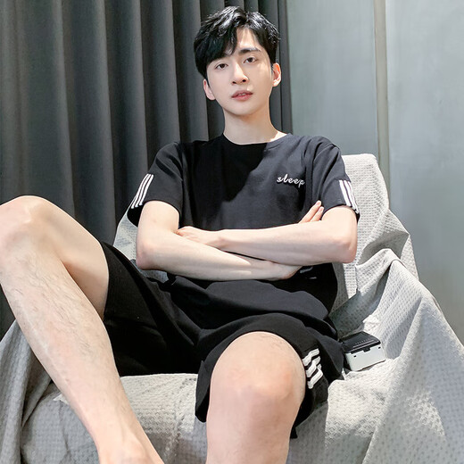 恺芮虎男士睡衣男夏季短袖棉质男款夏天薄款男生可外穿大码家居服 HD9929 L