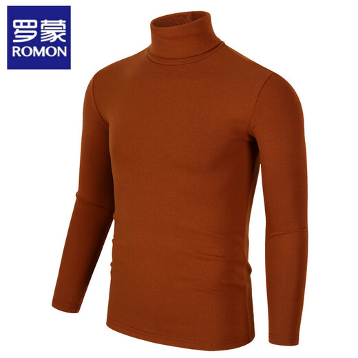 ROMON Spring, Autumn and Winter Turtleneck Bottoming Shirt Slim Fit Pure Cotton Tight Youth Long Sleeve T-shirt Men's Solid Color Underwear Men's Black M 100Jin Jin is equal to 0.5kg Wear left and right
