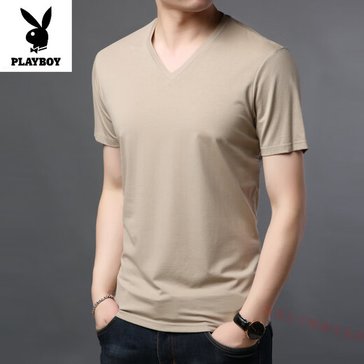 Playboy Summer New Herren Kurzarm T-Shirt Modal MODAL FORTEN VON NACKEISE ICE WRACE Dünne Gefahr-Baumwoll-T-Shirt Top 9902 Royal Blue M 170