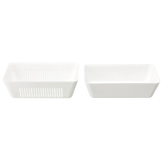 NITORI home kitchen fruit washing basin rectangular drain basket set L