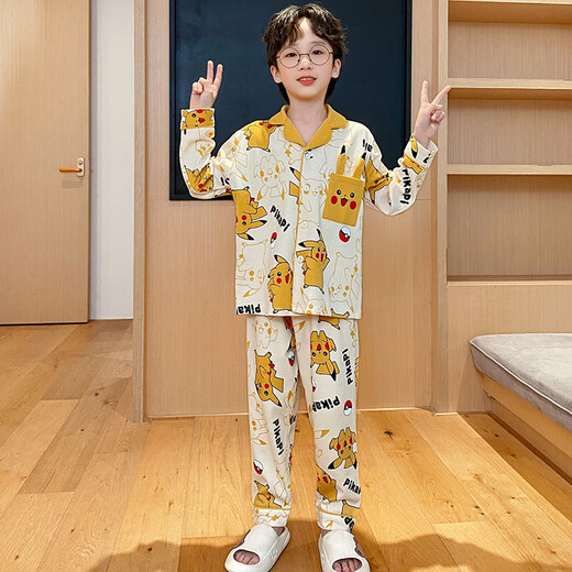 Ultraman coton pur en pyjamas garçons printemps et automne 2025 Nouveau costume de cardigan à manches longues CARTOONES MAISONS Vêtements d'automne Trend Open Cardigan Suit-3032 astronaute 115 taille 10 Hauteur 110-115cm / poids 30-