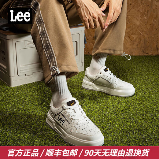 Lee男鞋设计感增高休闲鞋男士时尚经典板鞋厚底运动鞋百搭鞋子男潮鞋 白色 L243UB687 43 【偏大/请拍小一码】