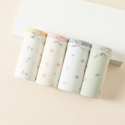 芬腾 内裤女10A抑菌加长裆4条装新款纯棉透气舒适包臀女士内裤