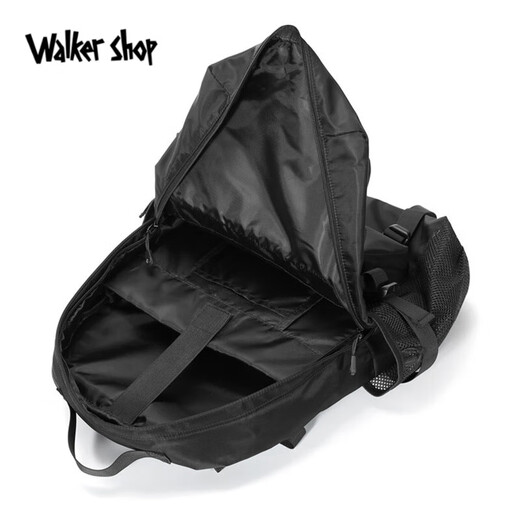 Walker Shop 轻奢背包多功能日常通勤双肩包2025新款时尚轻便休闲旅行包 黑色