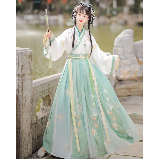 Biaoge Hanfu китайский стиль женский костюм 2025 Новый стиль национальный стиль награды [четыре сезона и весна] Костюмы Вей и Джин, внутренняя одежда + внешняя одежда + юбка, одинаковый размер