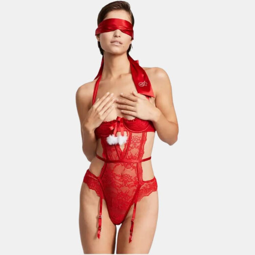 Victorias Secret Victorias geheime Feste Farbe Slim sexy Lace Hollow Hals Ultra-dünner Overall für Frauen rot rot m