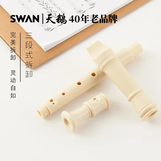天鹅（SWAN）竖笛高音德式儿童学生课堂教学初学者练习笛子乐器开学季礼物 6孔粉色【标配】