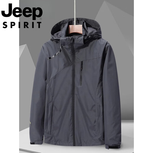 吉普（JEEP）户外冲锋衣男士中老年夹克防风衣钓鱼登山秋冬季2025新款外套 女-粉酒红 XL 男120-145斤；女110-130斤