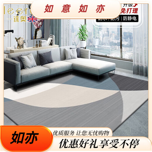 徕奥leerout客厅地毯免洗可擦沙发地垫大面积全铺房间高级感家用防水 简约13567号 100cm*200cm定制联系客服不退换