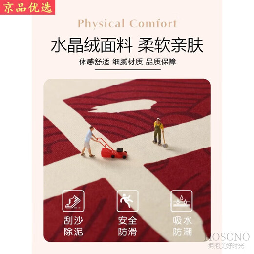 Eingangstür Boden Matte Haushalt Fußmatte Eingangstür Eingang Teppich rot festliche Teppich Hauswarming ohne Pflege Matte Silikonboden Kristall Velvet YY1047 140160 cm