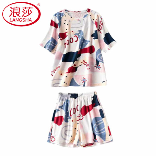 Langsha Light Luxury Pyjamas für Frauen im Sommer Baumwolle Kurzärmel Shorts Cotton Casual Student Home Kleidung