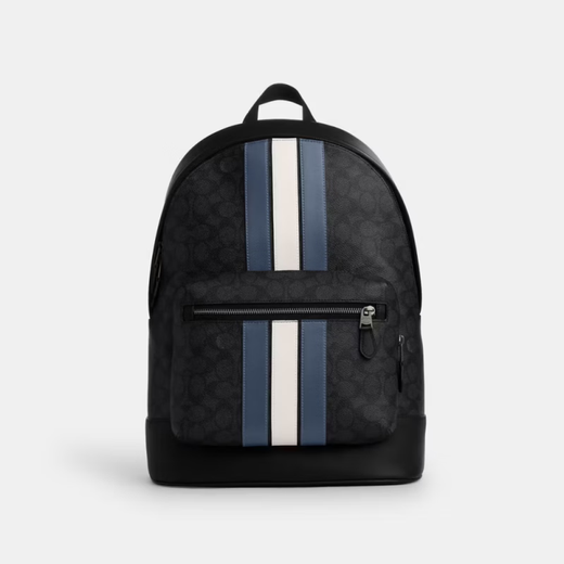 Coach (Coach) Backpack Classic Presbyopia Modetrend großer Herrenbeutel Rucksack großer Kapazitätstasche offizielles Flaggschiff echtes schwarzes und graues Farbblocking CV922QBOH0 Neues Modell