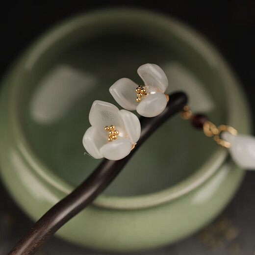 New simple classical handmade sandalwood hairpin retro palace style Hanfu hairpin cheongsam with hair accessories Mobai