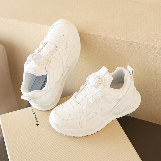 Warrior children's running shoes, sports campus white shoes, versatile casual shoes WZ(CL)-1134 white 33