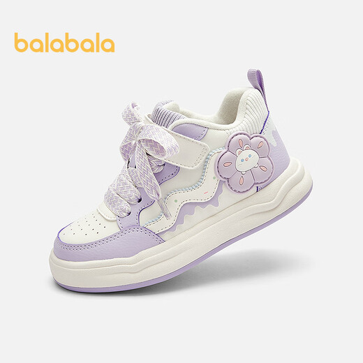 Balabala children's shoes children's sneakers girls sports shoes white shoes 2025 autumn and winter casual shoes sweet plus velvet