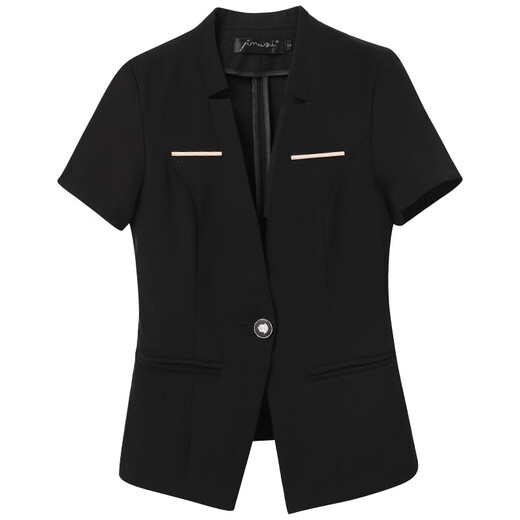 
Poresno Hotel foreman high-end work clothes, beauty professional suit set, women's summer thin short-sleeved suit, front desk work suit 6629 black suit + pants for suspenders M suggestion 88-95Jin [Jin equals 0.5 kg] Universal size