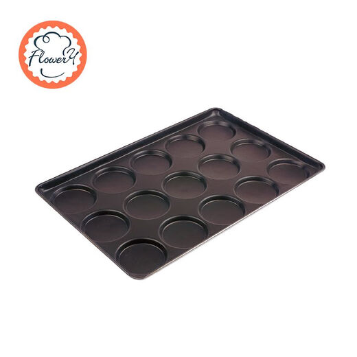 
Fenghe Rili burger embryo mold 15 hamburger baking tray non-stick bread Muffin egg sesame cake baking tray 12 sliver bread mold my12401