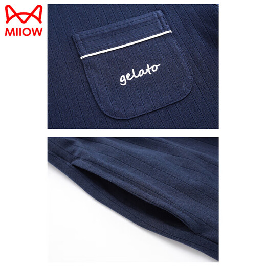 Los pantalones cortos delgados de algodón puro de verano de Catman (Miiow) Pajamas se pueden usar en el exterior para el juego de ropa para el hogar fresco de tamaño grande para hombres casuales 9922# L [sugerido 100-120Jin [Jin iguala 0.5 kg]]]]
