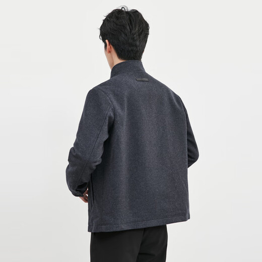 Septwolves Wool Jacket Men's Autumn Stand Collar Jacket Men's Lining Anti-static Simple Business Work Versatile Men's Clothing