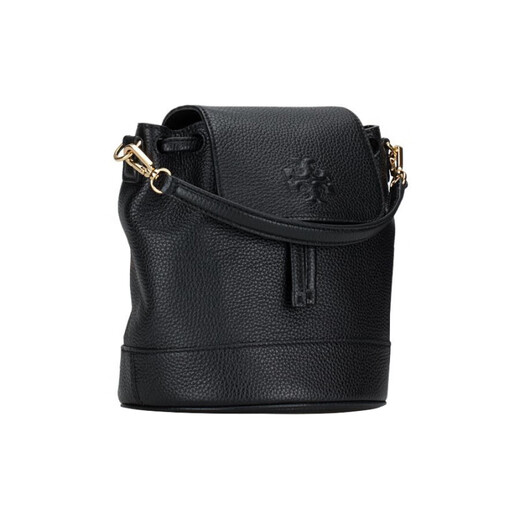 Tory Burch Tang Liboqi Logo Couleur de couleur Souleur en cuir sac à dos Femme Femme Black Basic Basic Package (sac à poussière)
