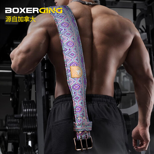 
GINGPAI SPORT canvas fitness belt squat hard pull waist protection for men and women professional strength lifting exercise training protective gear weight lifting belt cashew flower M (waist circumference 78-98cm)