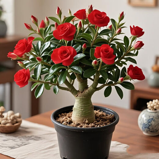 New desert rose, large double-petaled flower, strong-scented succulent rose flower plant, easy to live in all seasons, easy to raise for lazy people, clearance, double-petaled 3-5 colors, 8-year-old seedlings, 2 pots/original soil pots, guaranteed to survive