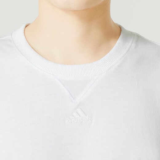 阿迪达斯 （adidas）白色T恤男夏季宽松运动服棉质复古半袖男士体恤短袖 IC9793/棉 S 120-135斤
